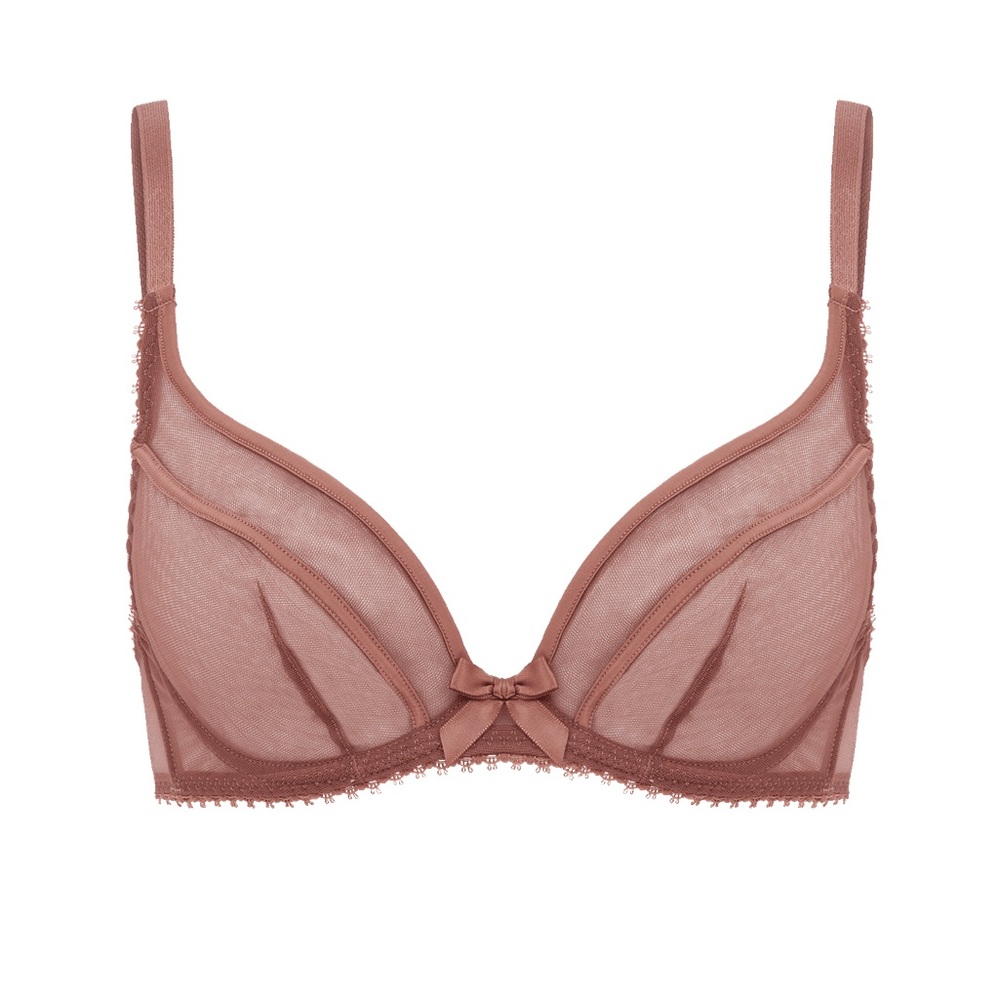 AGENT PROVOCATEUR Cruz Plunge Underwired Bra in Mocha